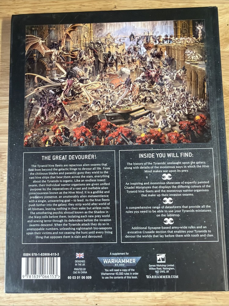 Games Workshop Warhammer 40K Codex: Tyranids Army Hardcover Book 9th Edition
