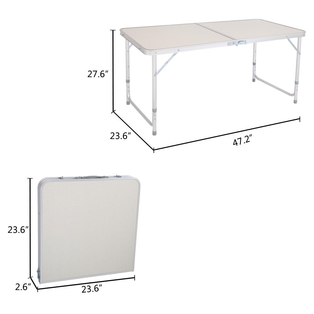 4ft Aluminum Camping Folding Table Portable Office Camping Picnic