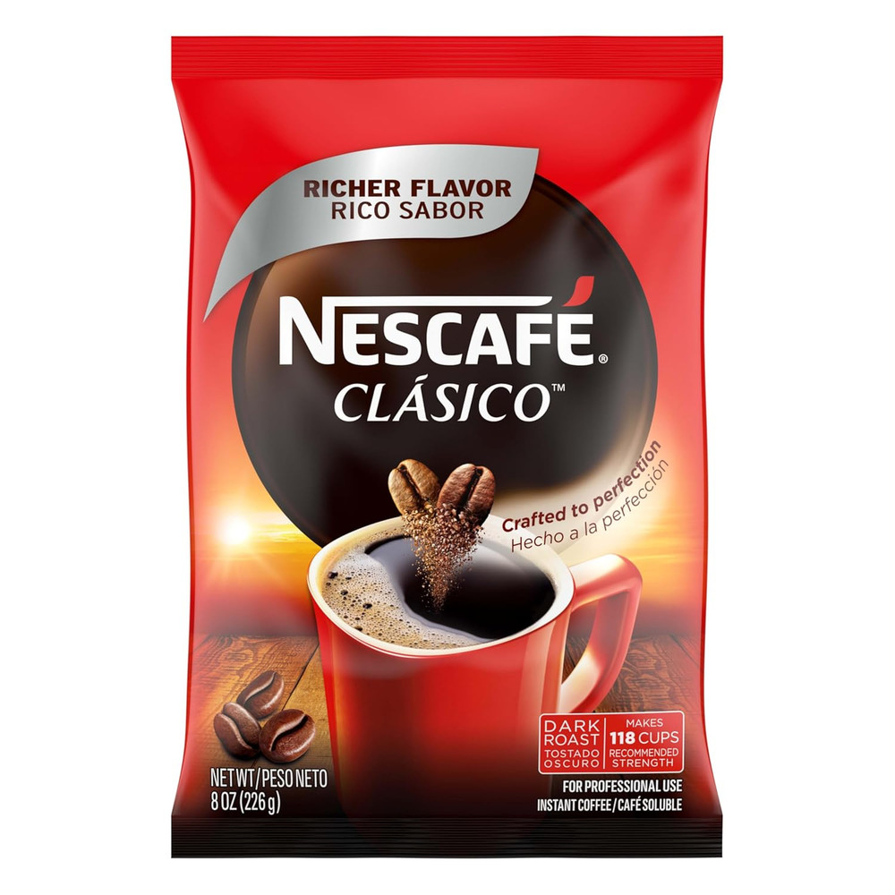 Clasico Dark Roast Instant Coffee, 8 Oz Pouch