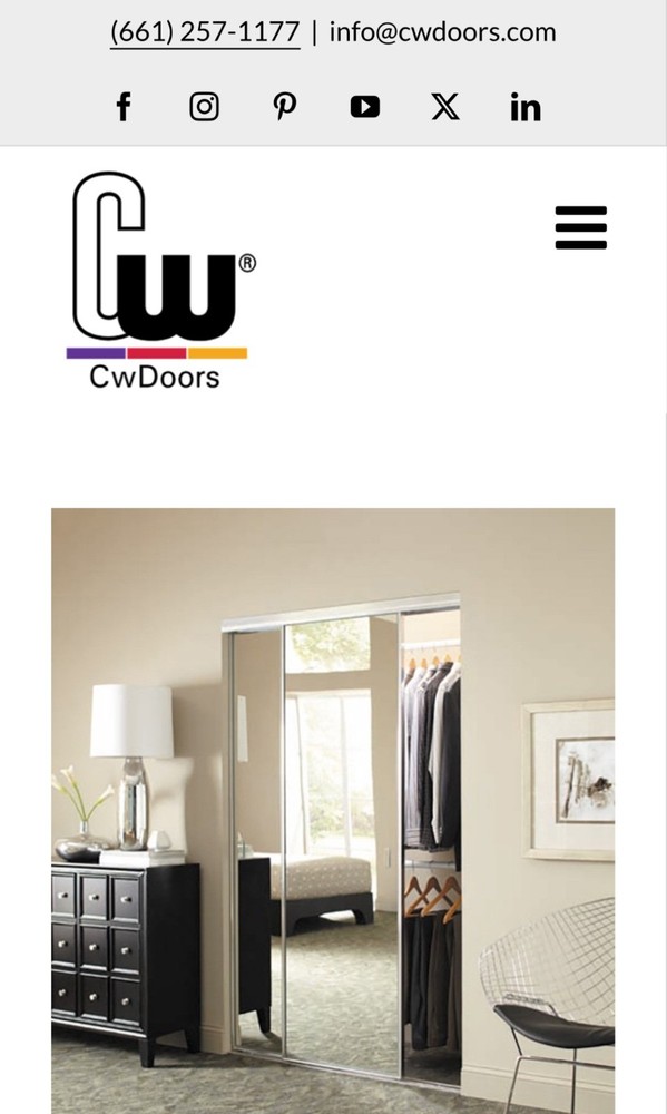 4 sliding mirror closet doors with hardware attached