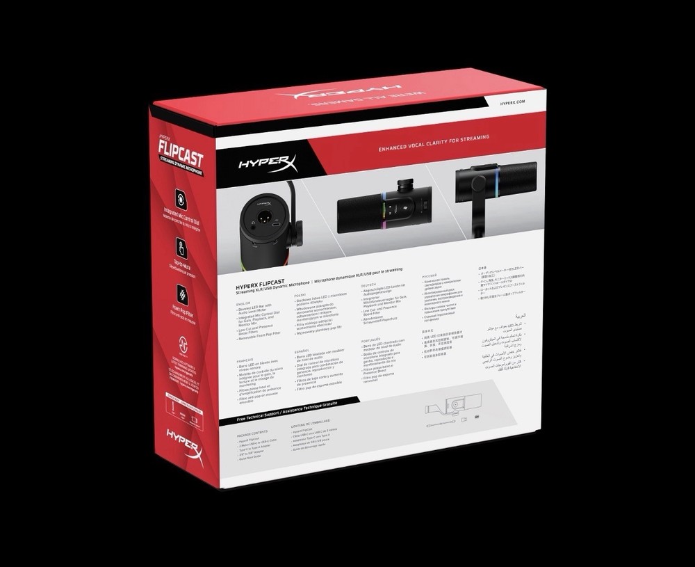 HyperX FlipCast - USB/XLR Dynamic Microphone (Black)