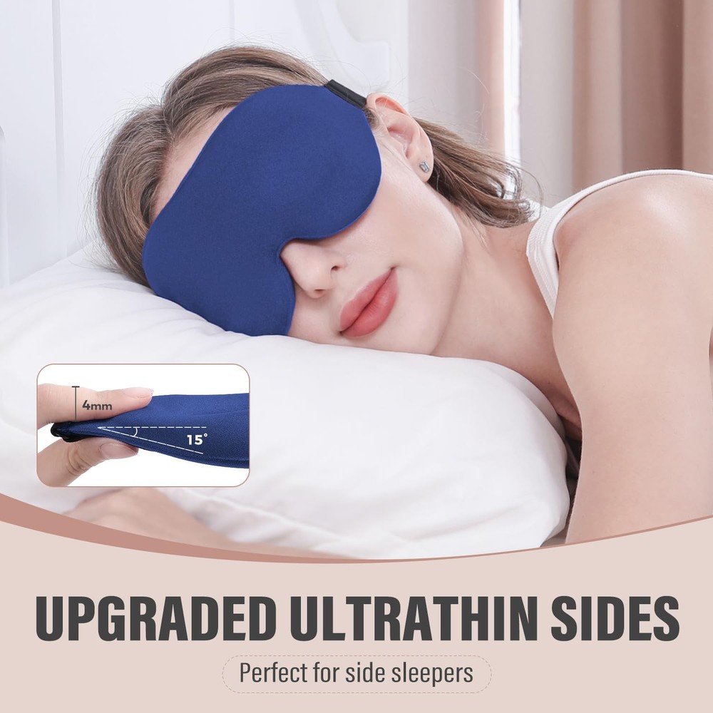 3D Sleep Mask for Side Sleepers, Light Blocking, Soft Breathable, Pink