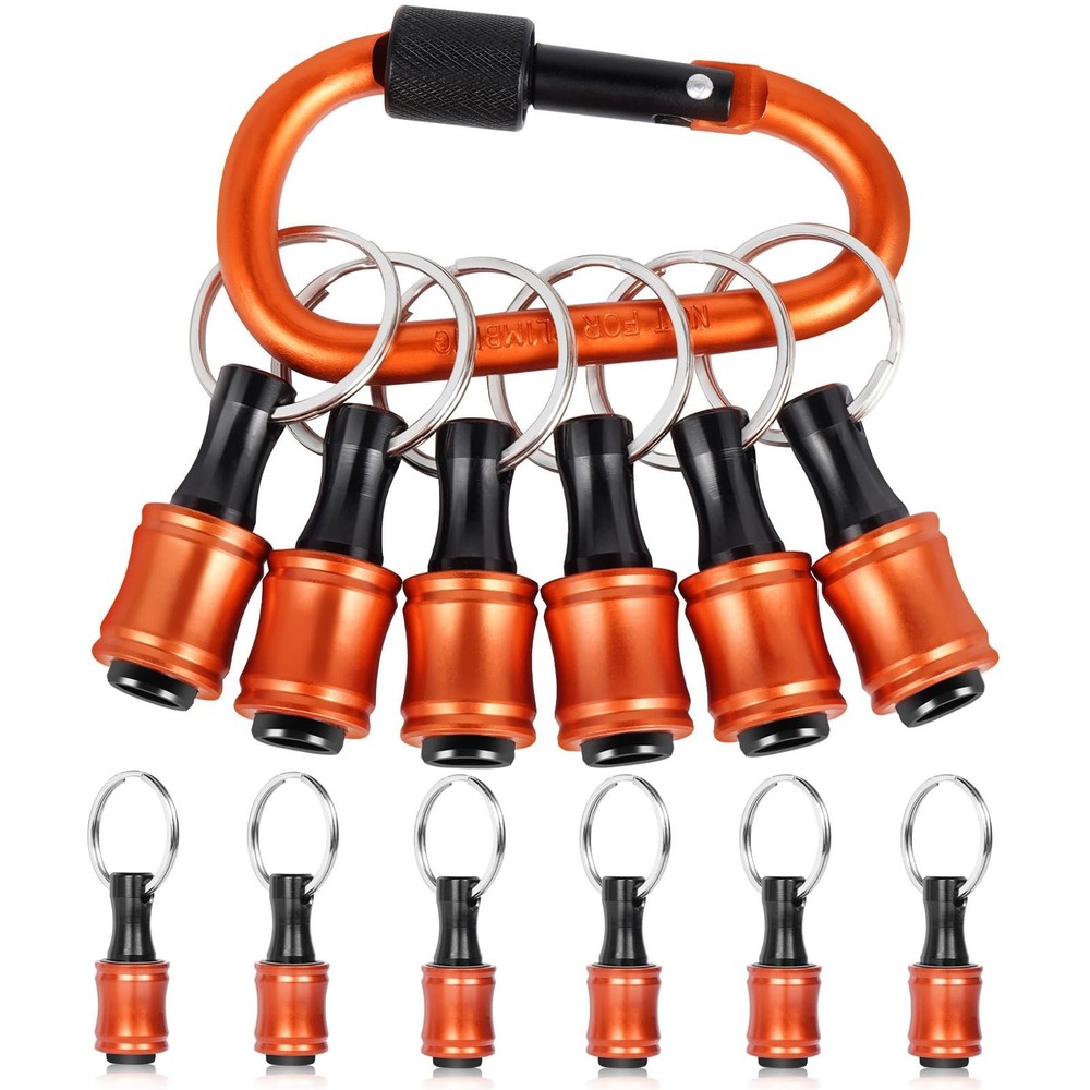 6PCS Bit Holders Keychain, 1/4 inch Hex Shank Bit Holders, Quick-change Design