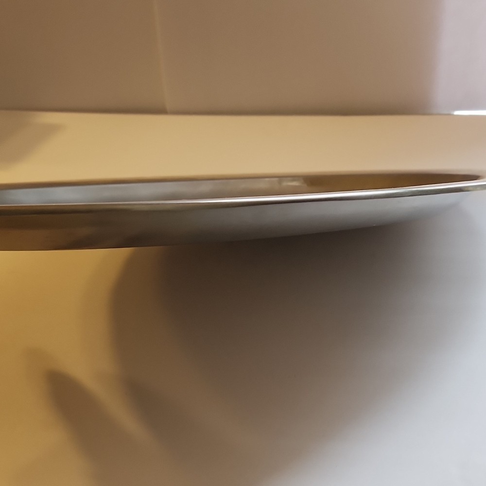 Stainless Steel Oval Serving Platter Silver Shiny Solid Plain