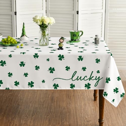 St. Patrick's Day Tablecloth 52×70 Inch, Irish 52" x 70" (Rectangular) White