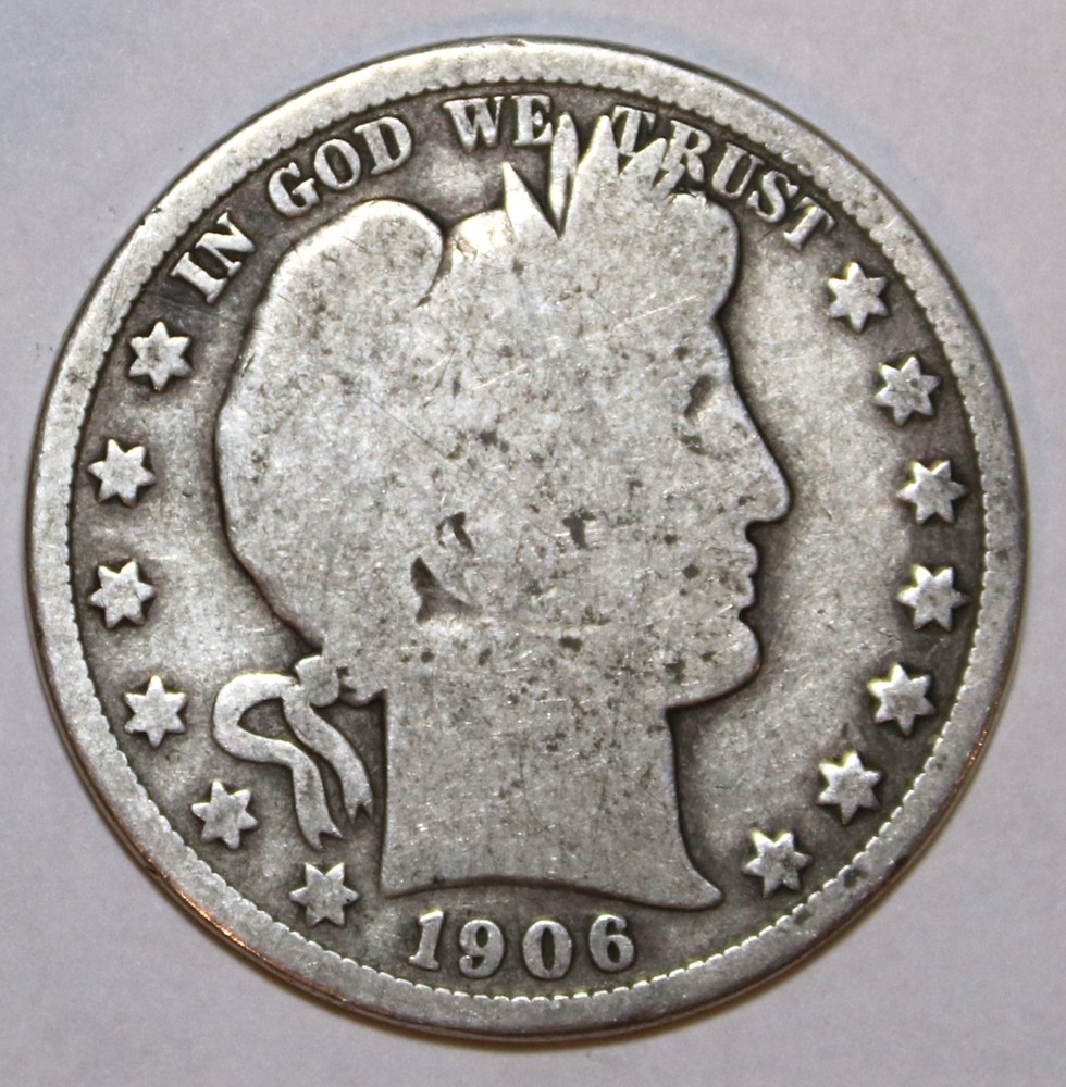 1906-O BARBER SILVER HALF DOLLAR - GOOD - #2641DAC2