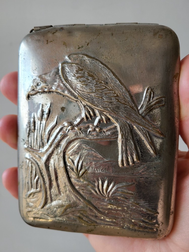 Vintage Soviet Rare USSR Hunter Cigarette Case.