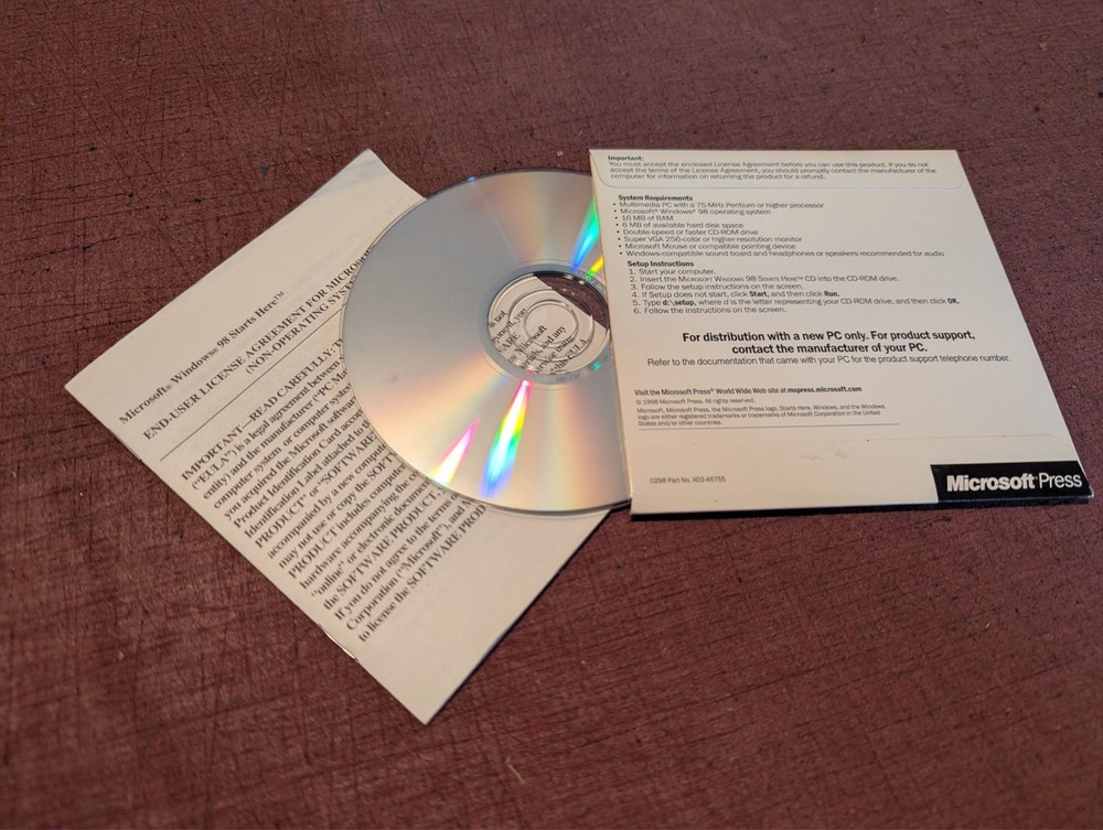 Vintage CD - Microsoft Windows 98 Starts Here