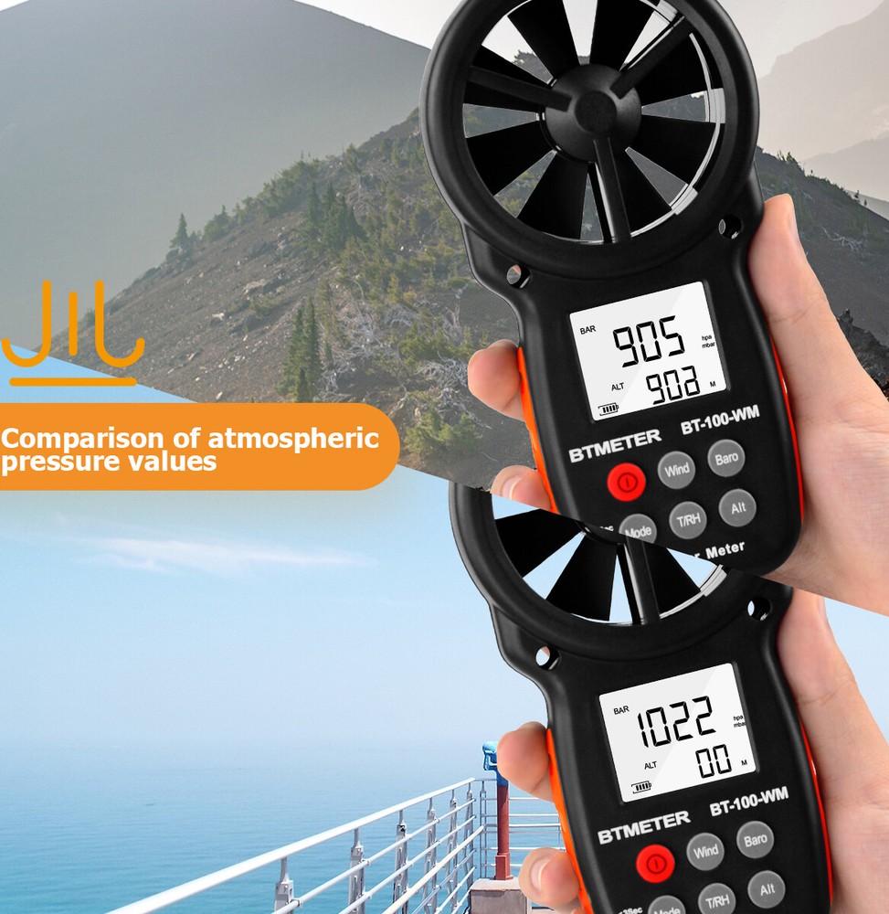 6.5" BT-100-APP Wind Speed Meter Anemometer Handheld Digital Air Flow Velometer