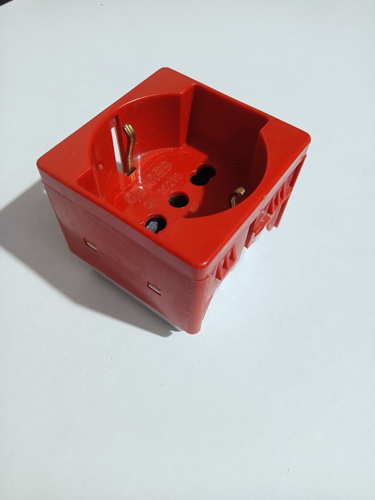 GEWISS SYSTEM GW 20296 German red socket 2P+T 16A BIV.ST.