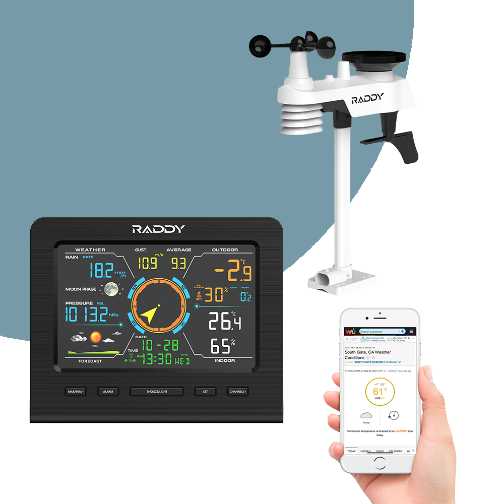 Raddy WF-100C Lite Weather Stations | Wireless | Temperature | Humidity