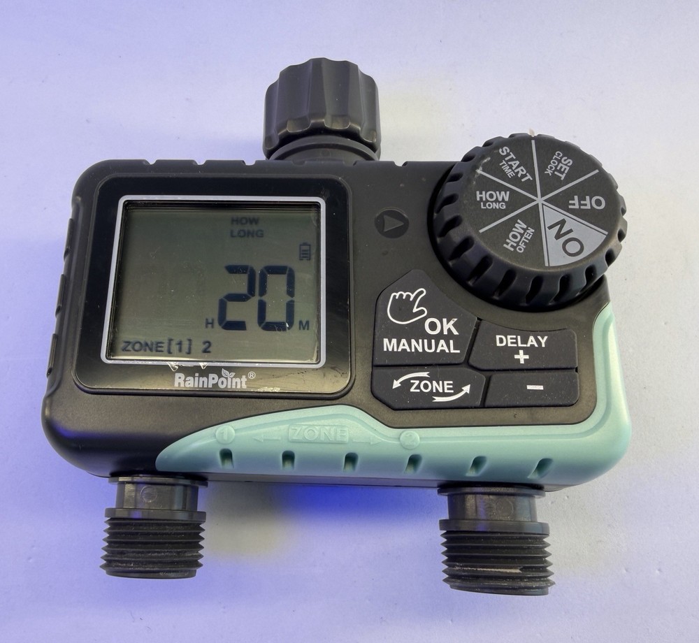 RainPoint 2-Zone Water Timer ITV205 Automatic Garden Hose Irrigation Controller