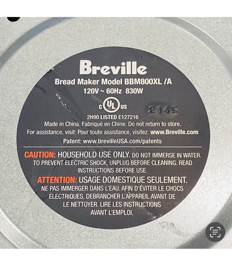 Breville Bread Pan Assembly for BBM800XL For Bread Maker Machine - Pan Only