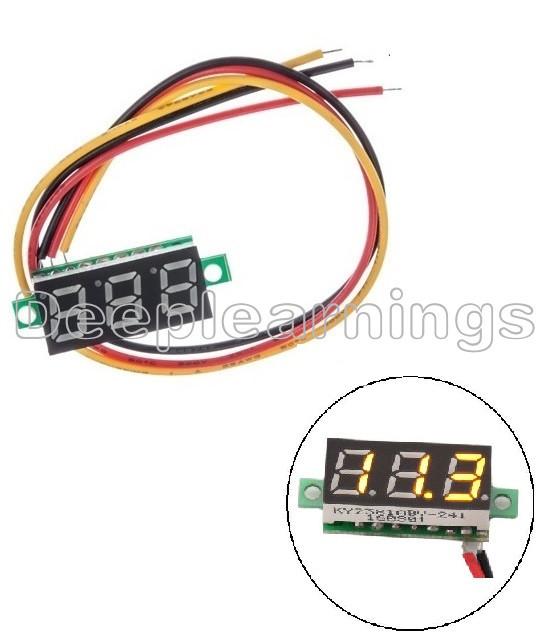 0.28" DC 0-100V / 2.5-30V 2/3-Wire Voltmeter LED Display Voltage Panel Meter