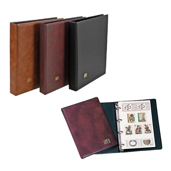 Stamp Collecting Albums - Refillable Pocket Stockbook in Brown includes 5 Whi...