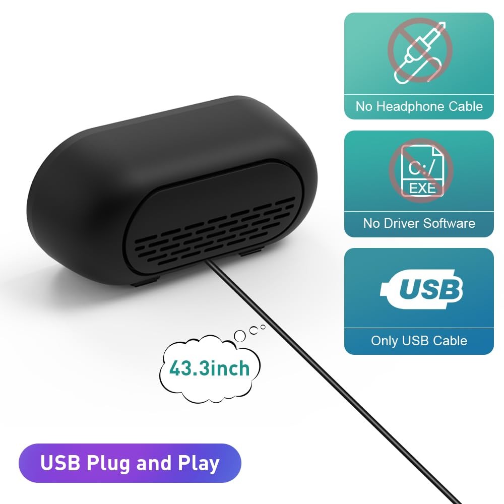 USB Computer Speaker PC Desktop Small Laptop HiQuality Loud Plug Play