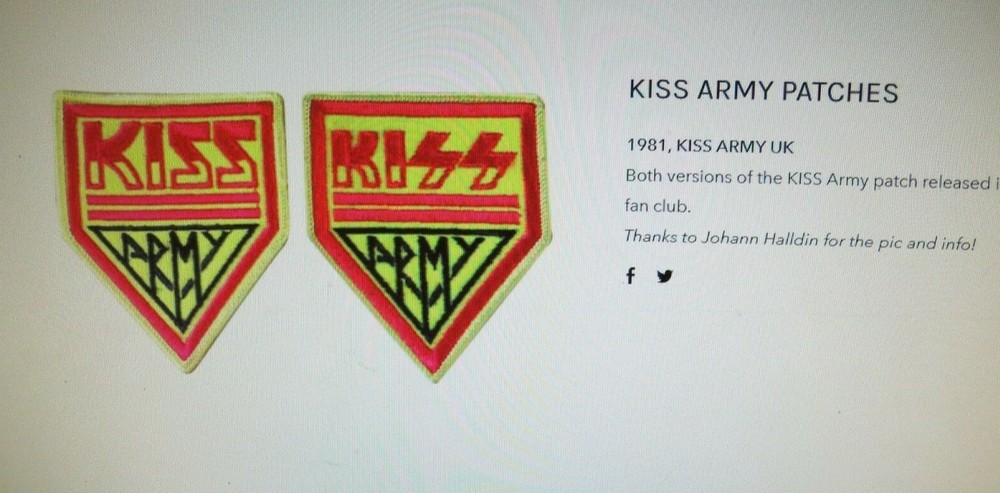 KISS ARMY LOGO PATCH 1981 UK