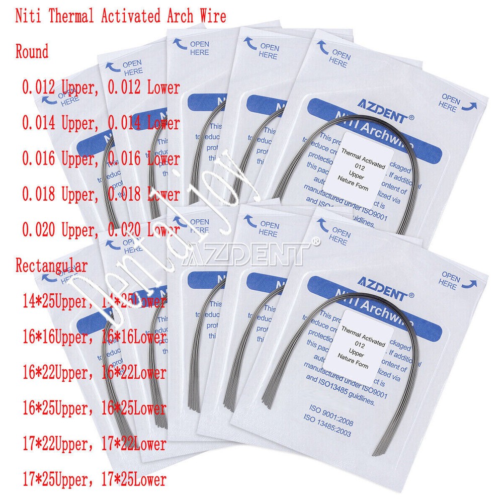 28 Types Dental Orthodontic Arch Wire Thermal Activated Niti Rectangular / Round