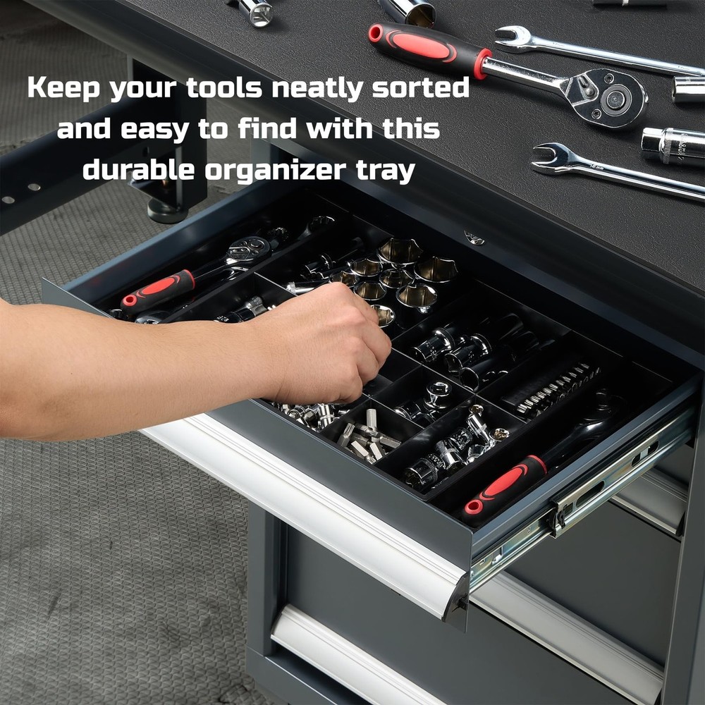 ONREVA Tool Box Organizer Tray Divider Set, Expandable Large Toolbox Storage ...