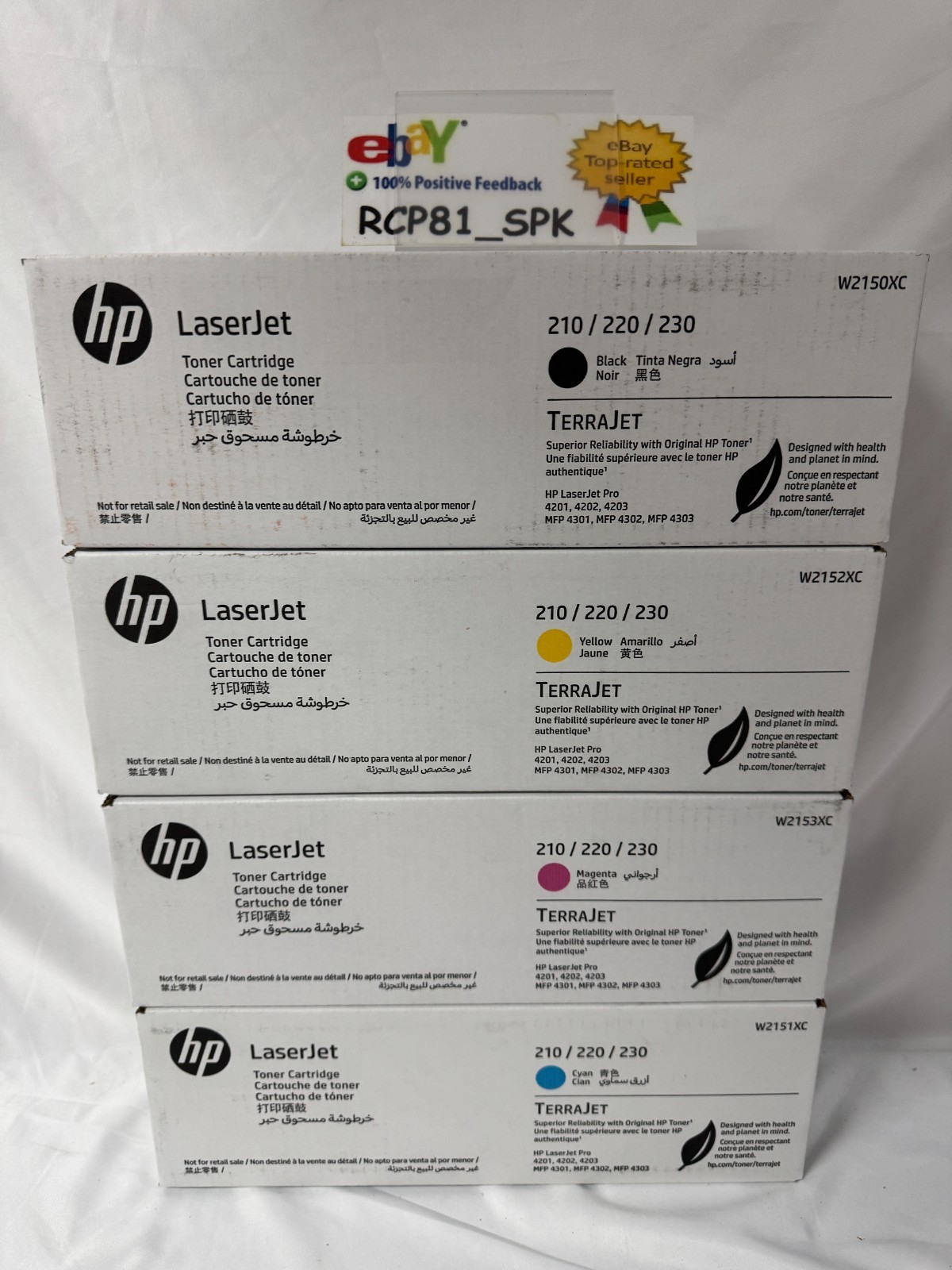 Genuine HP 4 Toner Set Of W2150XC, W2151XC, W2152XC, W2153XC | Free 1 day Ship!