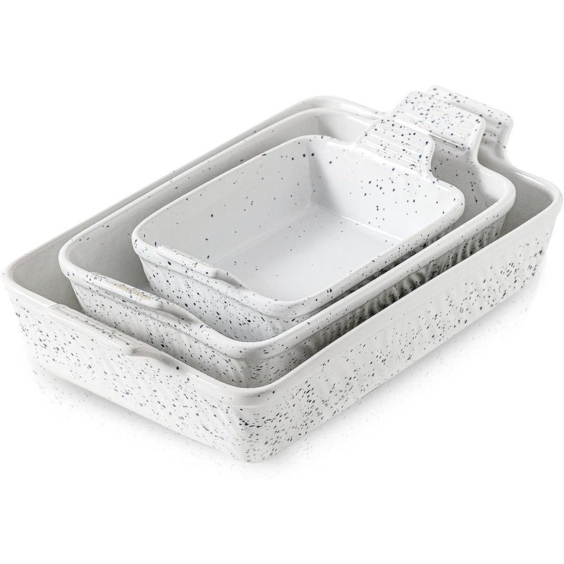 3 Piece Nonstick Bakeware Set Oven Safe Ceramic Easy Cleanup Kitchen Cooking New
