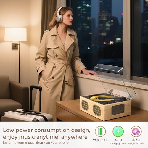 Portable CD Player with Speaker, Retro CD Player with Bluetooth Input apricot