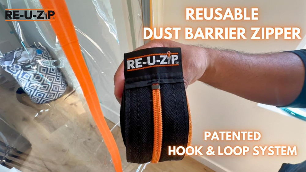 12-Pack Heavy-Duty Reusable Dust Barrier Zipper Patented Hook & Loop System