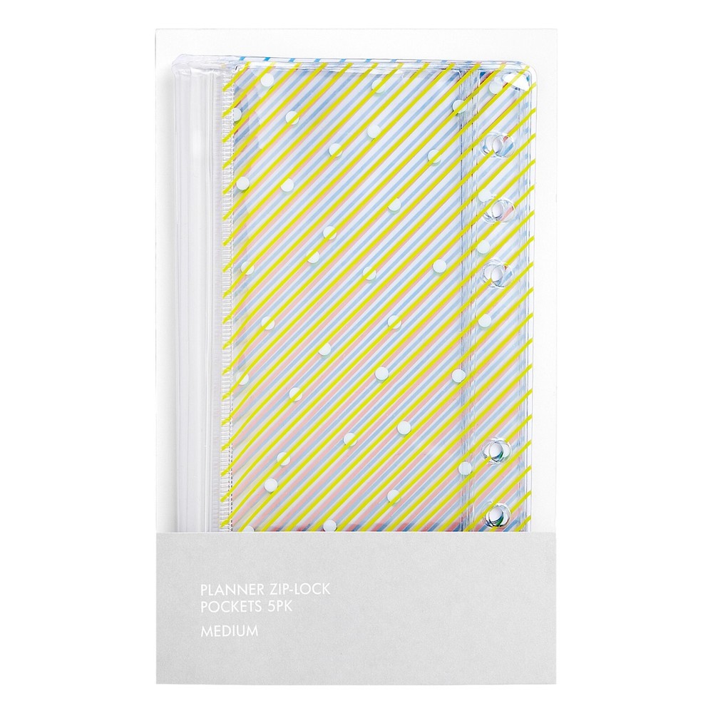 kikki.K medium/personal binder insert zip pocket 5pc pack