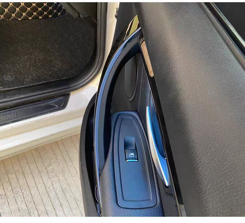 2PCS Black Interior Door Pull Handle Cover For BMW 3 4 series F30 F31 F32 F35 M3