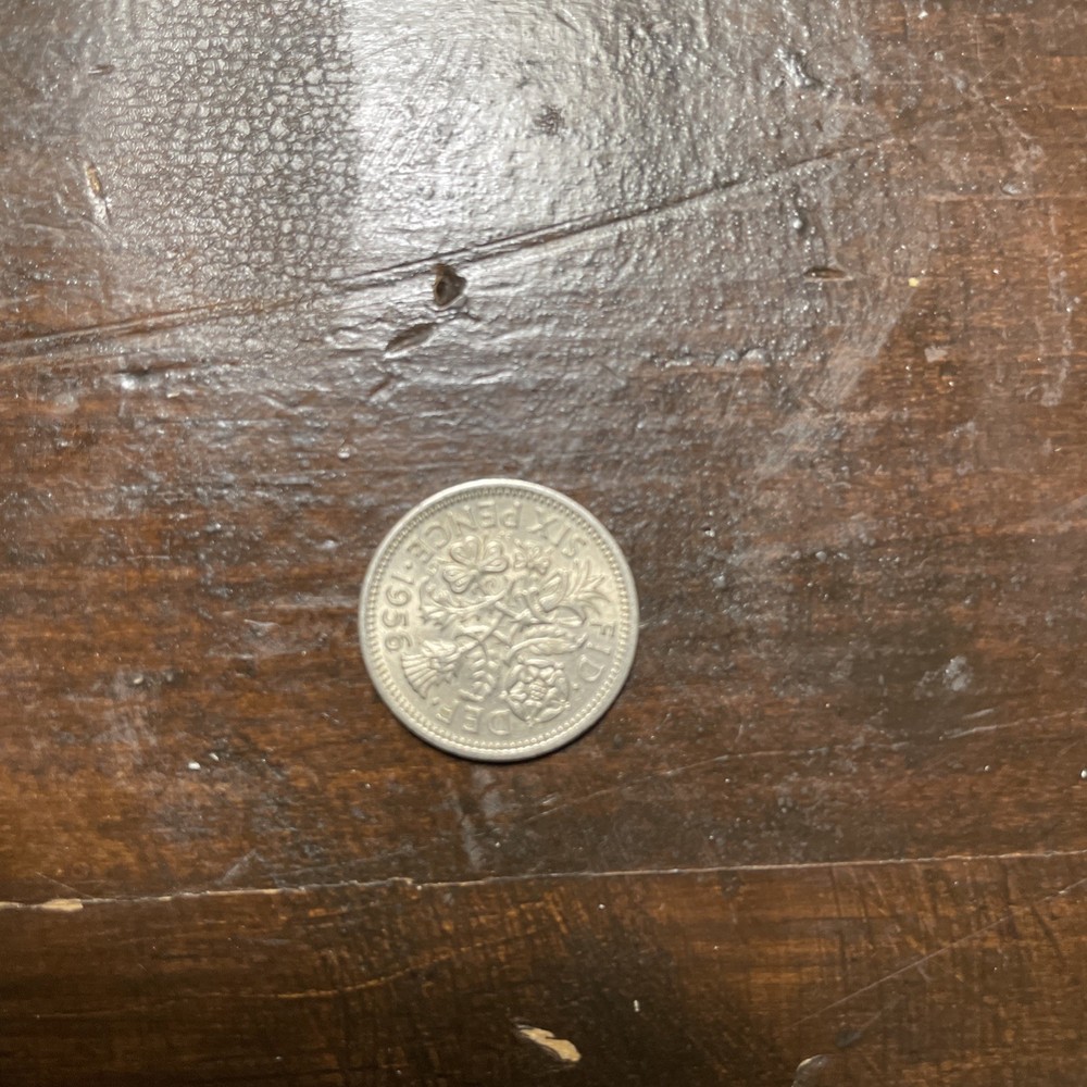 1956 Great Britain Six Pence Coin