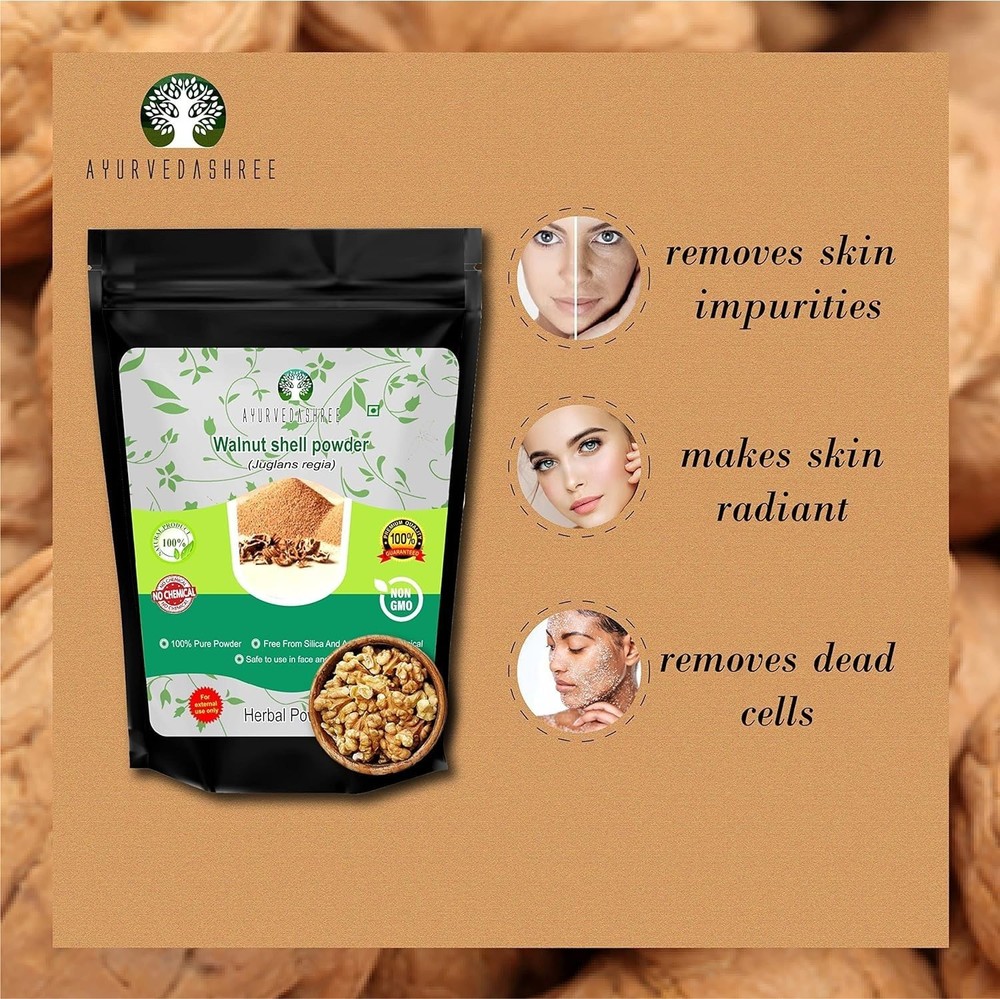 Walnut Shell Powder 50 Gm - Chemical-Free Exfoliating Solution for Skin