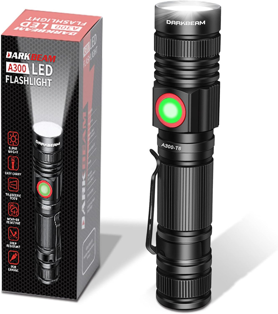 Rechargeable LED Flashlight 2000 Lumen USB Zoomable Waterproof Pocket
