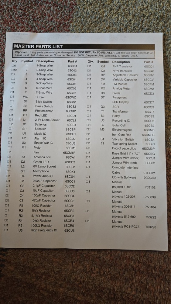 Complete-Elenco Snap Circuits Extreme SC-750 Electronics Exploration Kit