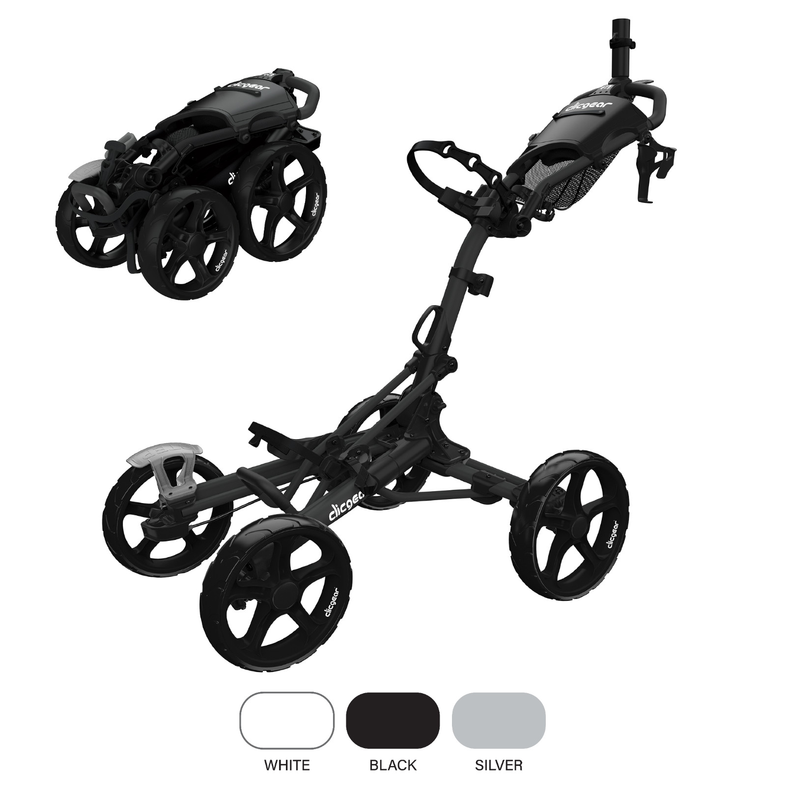 Clicgear Model 8.0+ Golf Push Cart  | 4-Wheel Folding Collapsible Trolley