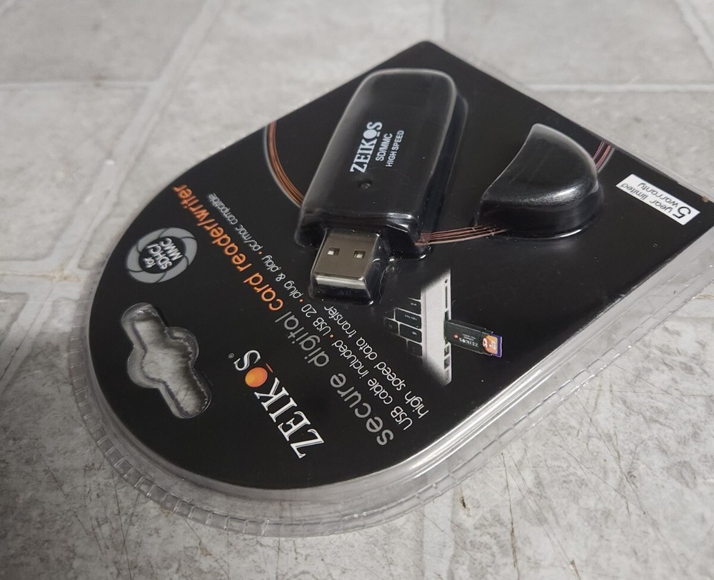 NEW ZEIKOS Secure Digital Card Reader/ Writer For SDHC/MMC