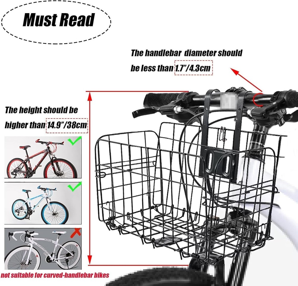 Versatile Folding Bike Front Basket - Carry Pet & Essentials, Easy Installation