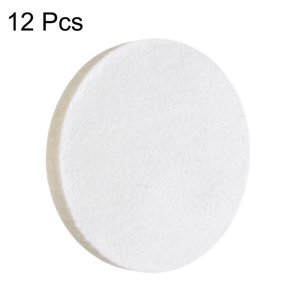 3-Inch Wool Polishing Pad Hook and Loop Buffing Wheel 12Pcs