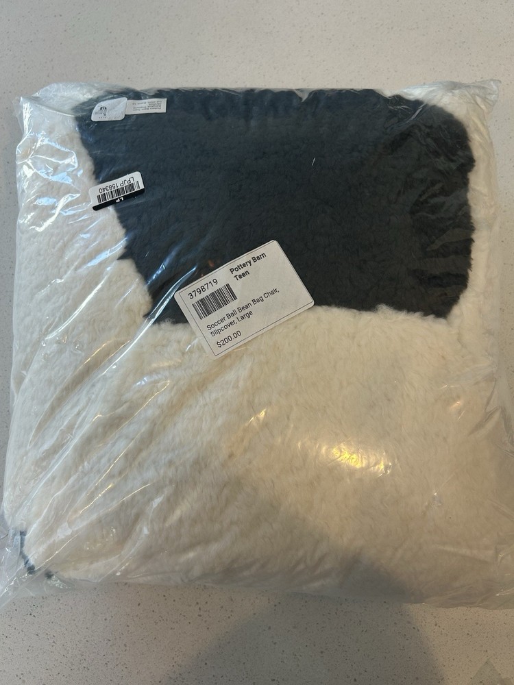 Pottery Barn Soccer Ball Bean Bag Chair Slipcover Only Large NWT