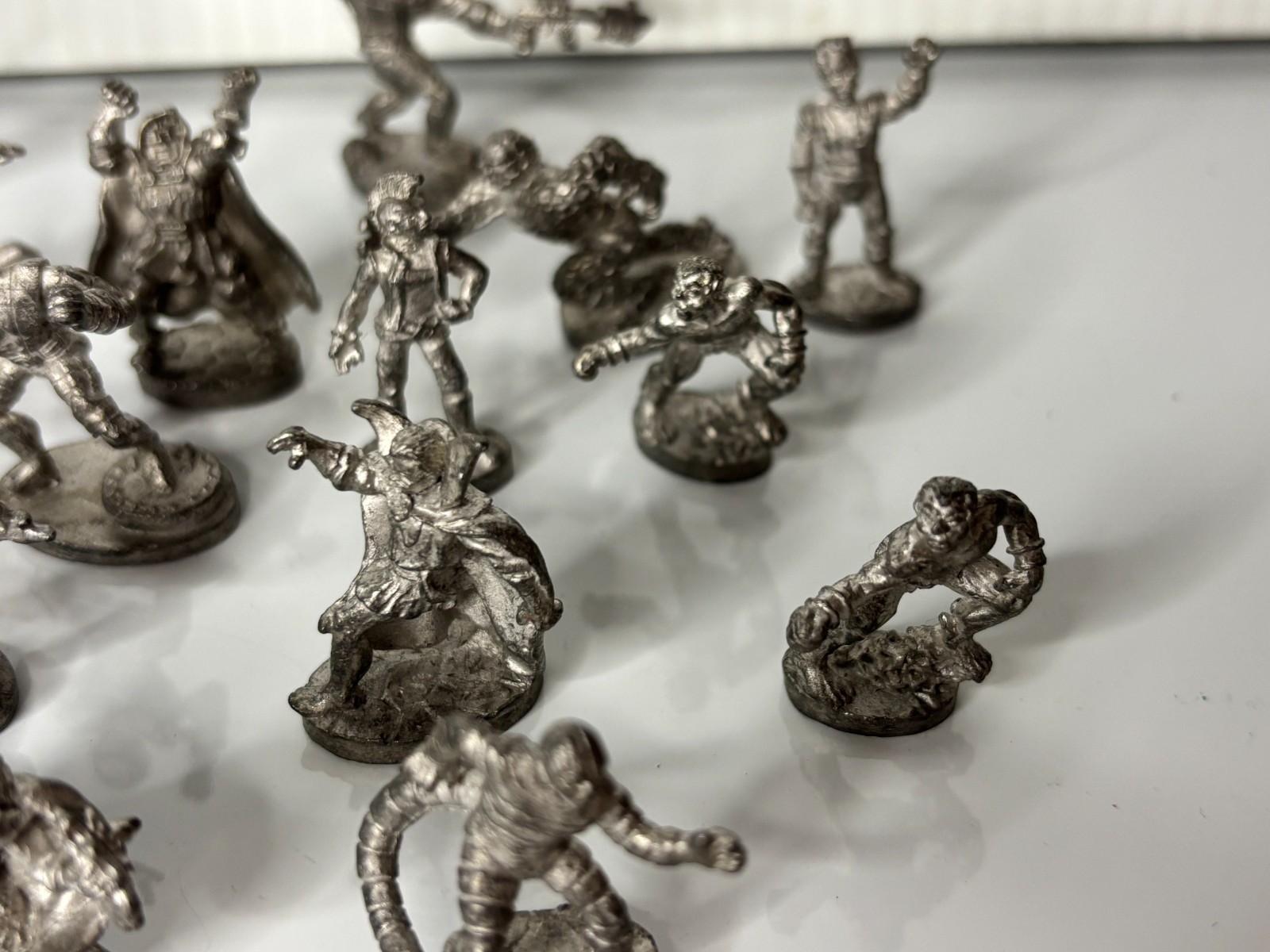 Vintage 80s Lot 27 Pc Pewter Mini MCG 1984 D&D Marvel Comic Superhero Figurines
