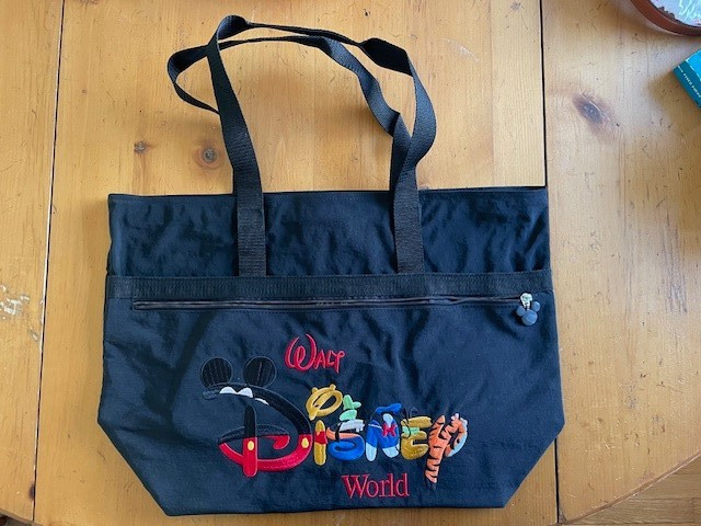 Walt Disney World Character Large Tote Shoulder Bag Mickey Mouse, Black