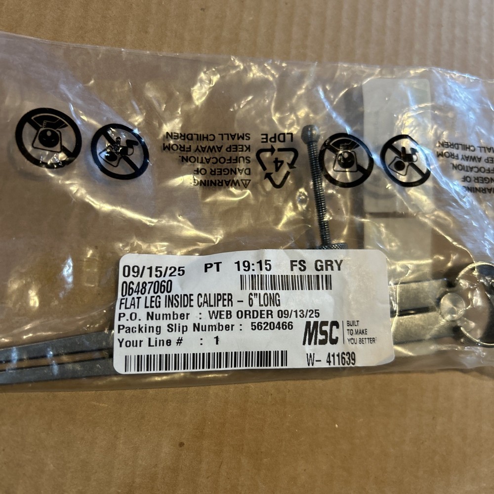 Value Collection Inside and Outside Calipers 6” Flat Leg