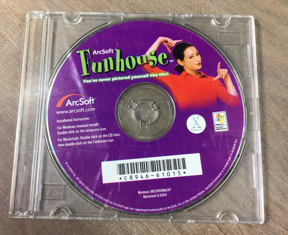 ArcSoft Funhouse PC CD print faces on objects pictures, create own greeting card