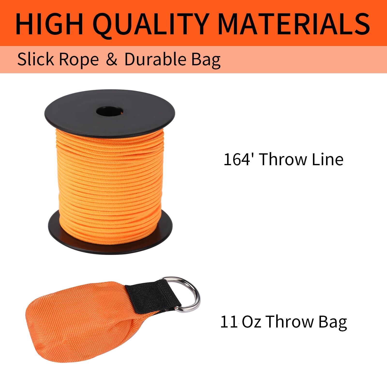Arborist Throw Line Kit, Arborist Throw Weight and Line Kit, 164’ Ultra Slick