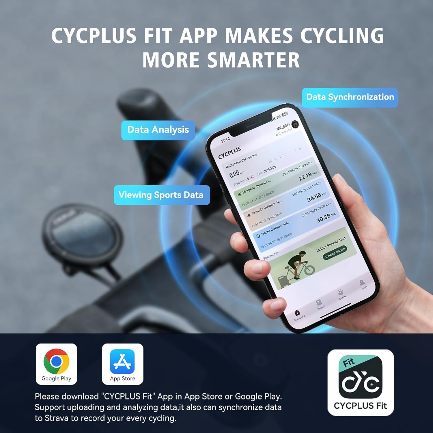 CYCPLUS Wireless GPS Bike Computer, ANT+ Bluetooth Cycling Speedometer Odometer