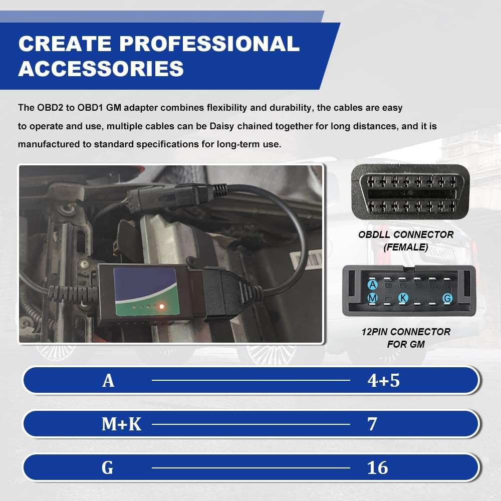 OBD1 Scanner, OBD Adapter, OBD 1 Scanner Cable Code Reader Diagnostic Tool, Univ