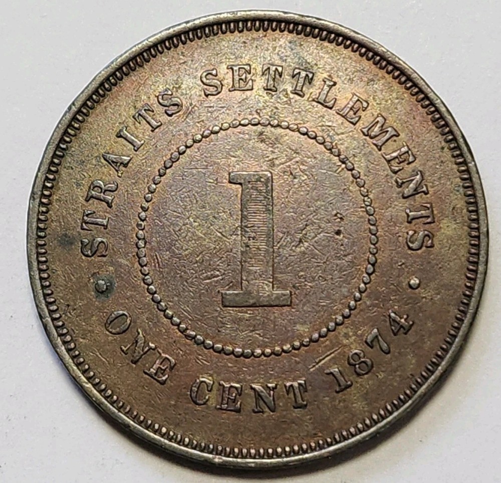 1874 H Straits Settlements One Cent 0793