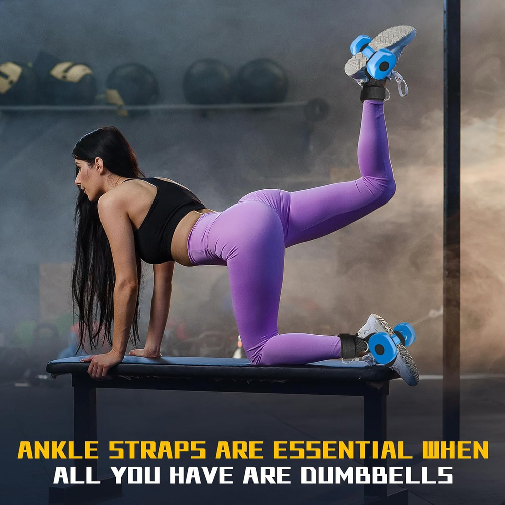 Cable Machine Ankle Straps with Steel D-Ring for Leg Workouts