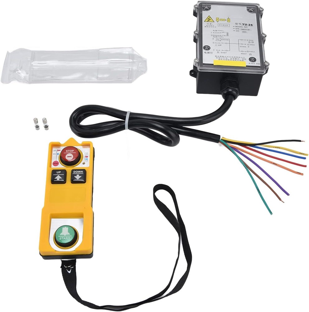 Crane Industrial Remote Control, 2 Key Hoist Crane Transmitter Push Button Switc