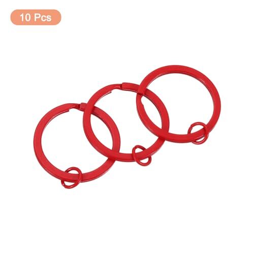 10Pcs Split Keychain Rings, Round Flat Key Holder with Open Jump Ring Key