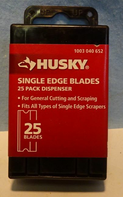 ** UNOPENED PACKAGE - HUSKY - 25 Blade PACK w DISPENSER - SINGLE EDGE CUTTING *